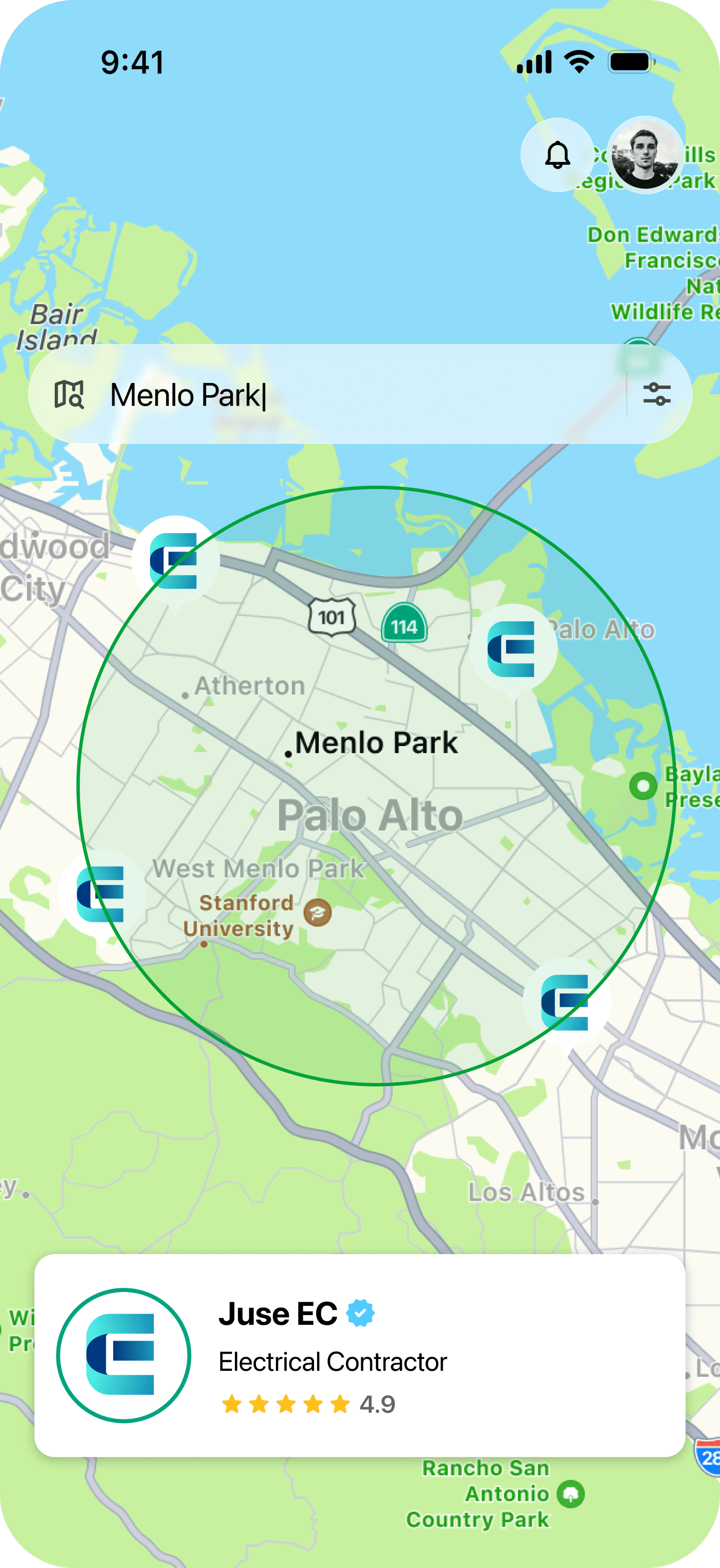 Truveti service area map